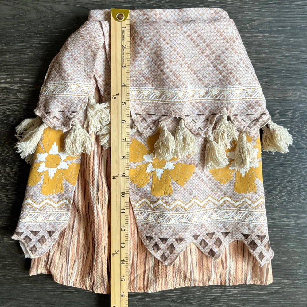 Disney Moana Toddler Costume Skirt Brown Fringe Size 3T